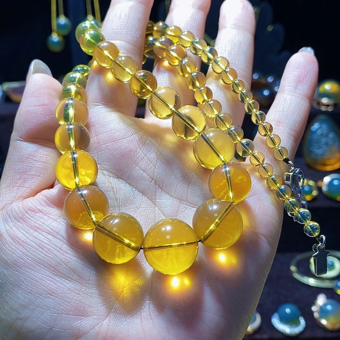 蓝珀裸石未镶嵌水***子塔链墨西哥净水