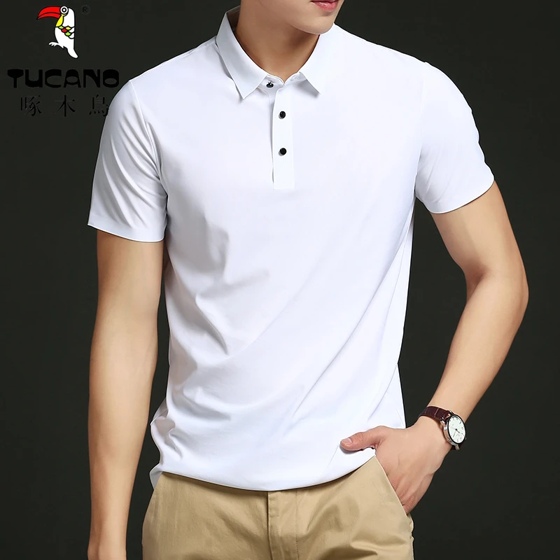 TUCANO/啄木鳥夏季男士短袖POLO衫冰丝无痕商务休闲纯色T恤爸爸装