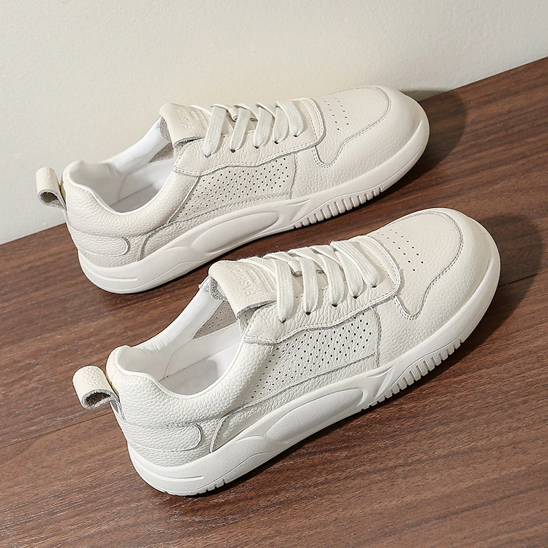 万达撤柜头层牛皮2025秋冬乐福鞋平底复古百搭软底休闲女鞋小白鞋