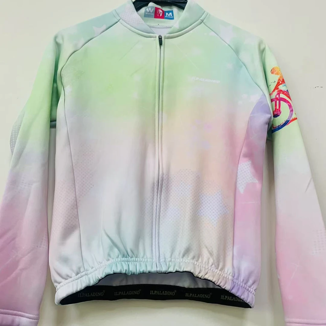 SQ 1320【渐变小熊单车 抓绒长袖女士】ILPALADINO骑行服长袖春秋冬