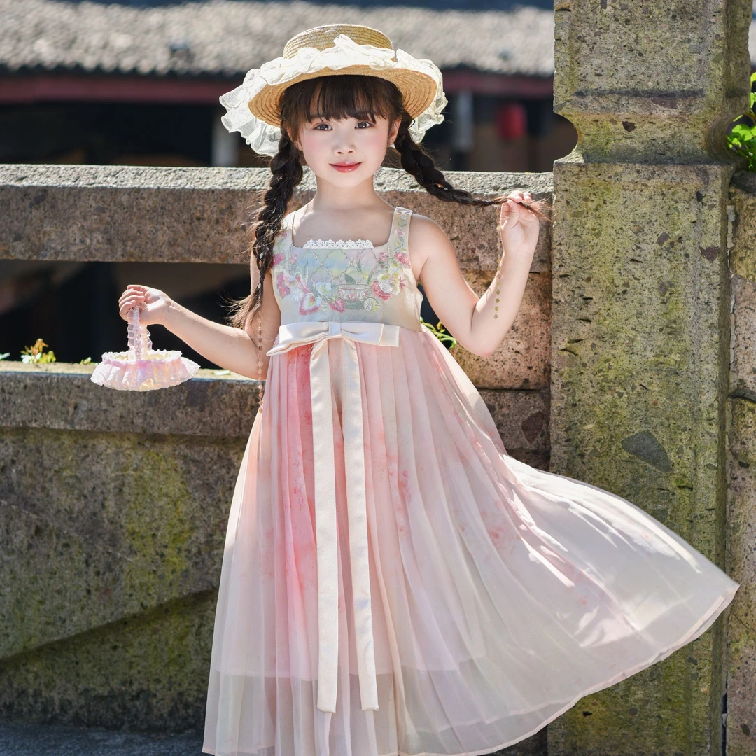 粉黛汉服裙夏季甜美小女孩国风汉服裙