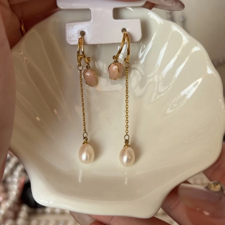 淡水珍珠耳饰银S925镶嵌88