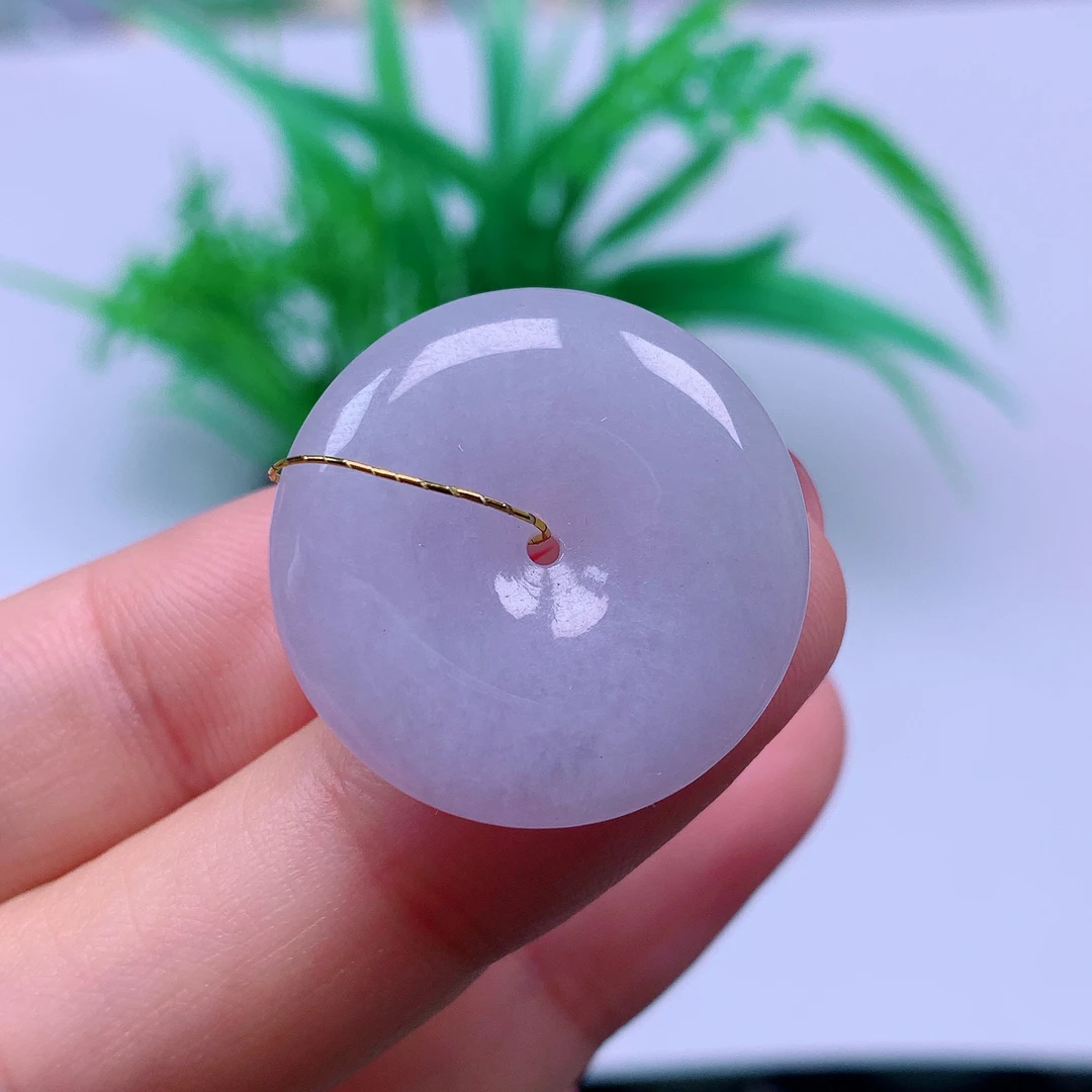 缅甸天然A货翡翠，紫罗兰平安扣 编号13/121尺寸 24.7-5.3