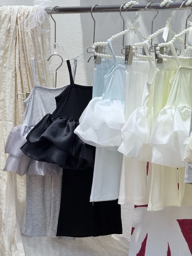 夏季吊带蓬蓬裙套装6901