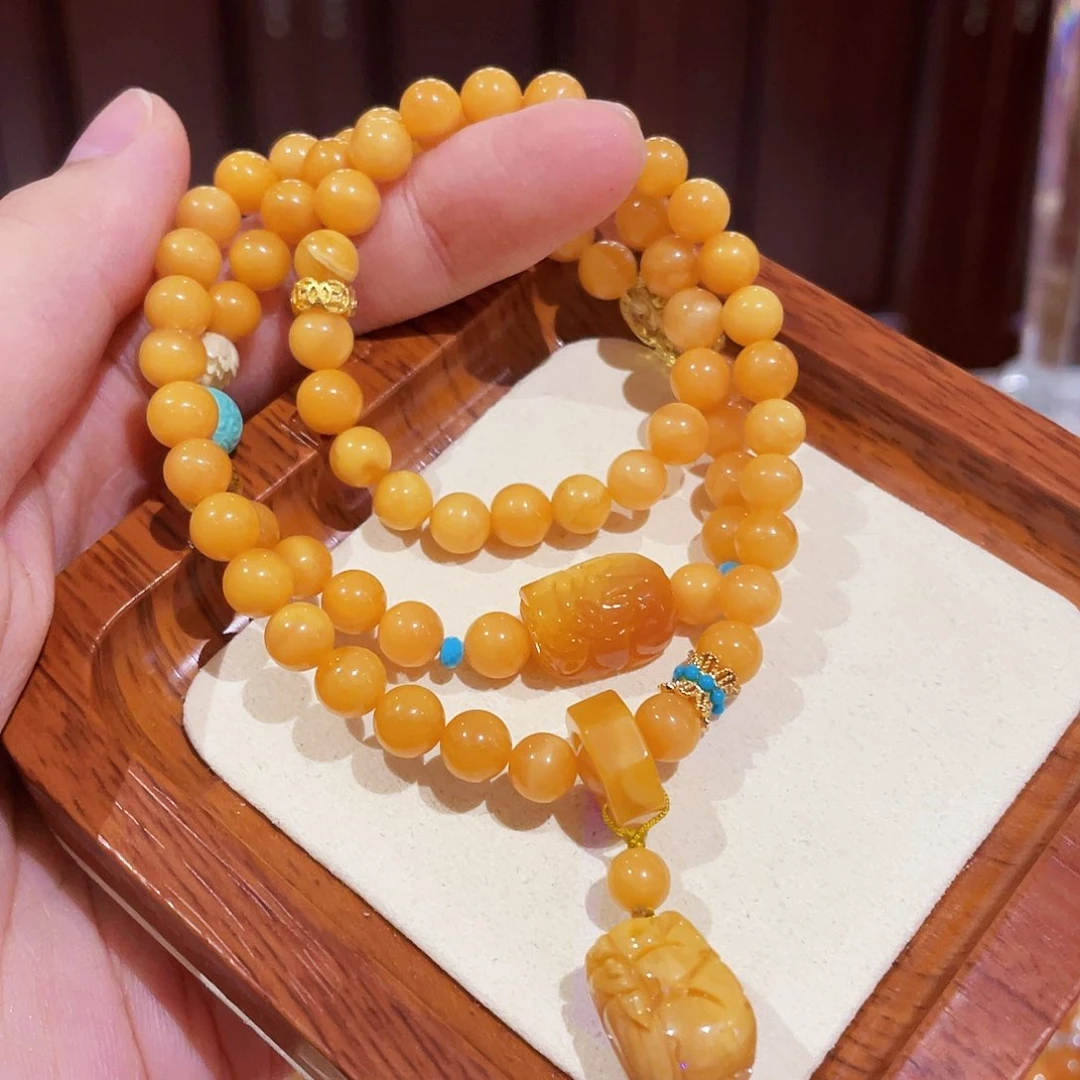 未镶嵌蜜蜡手链手串