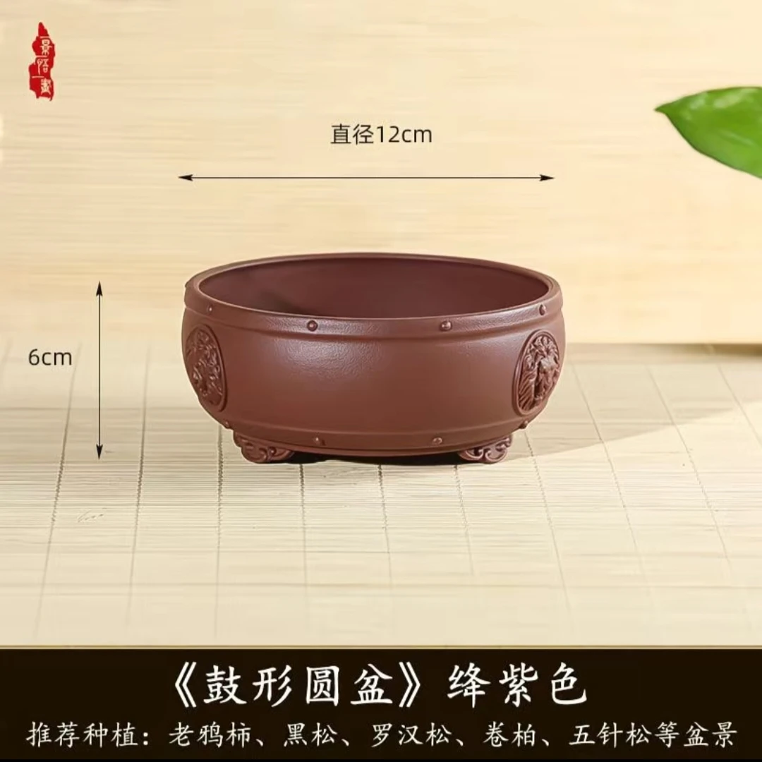 小号鼓形盆花盆多肉云竹金弹子室内盆栽盆景盆小口径塑料盆专用