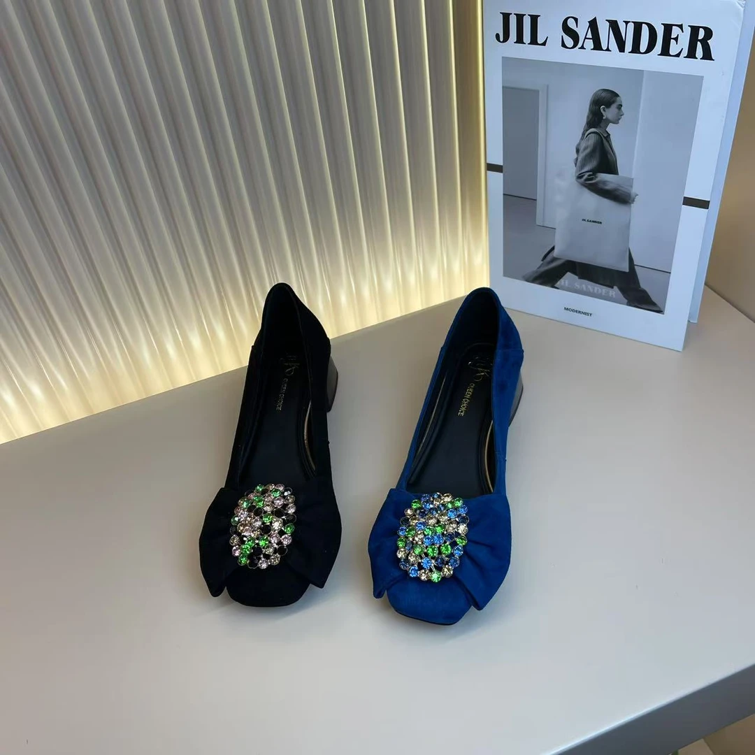 【Seepro】 3cm,2025春季新款真皮软底气质百搭时尚粗跟单鞋女 5036