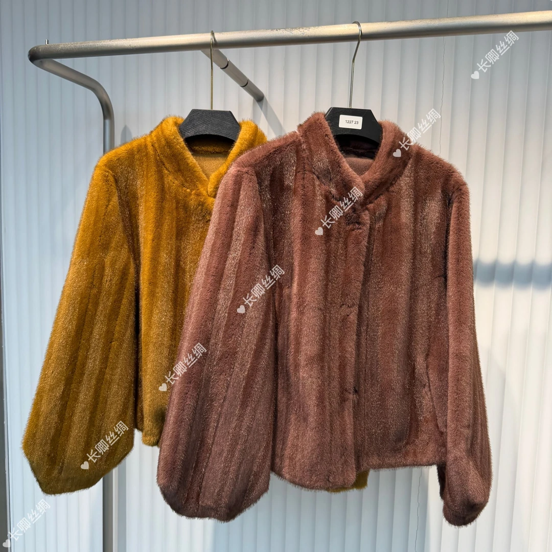 【长卿】立领冬季双色厚款水貂绒外套D1227