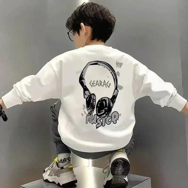 儿童早春款卫衣2025新款男童休闲百搭潮流时尚中大童长袖打底印花