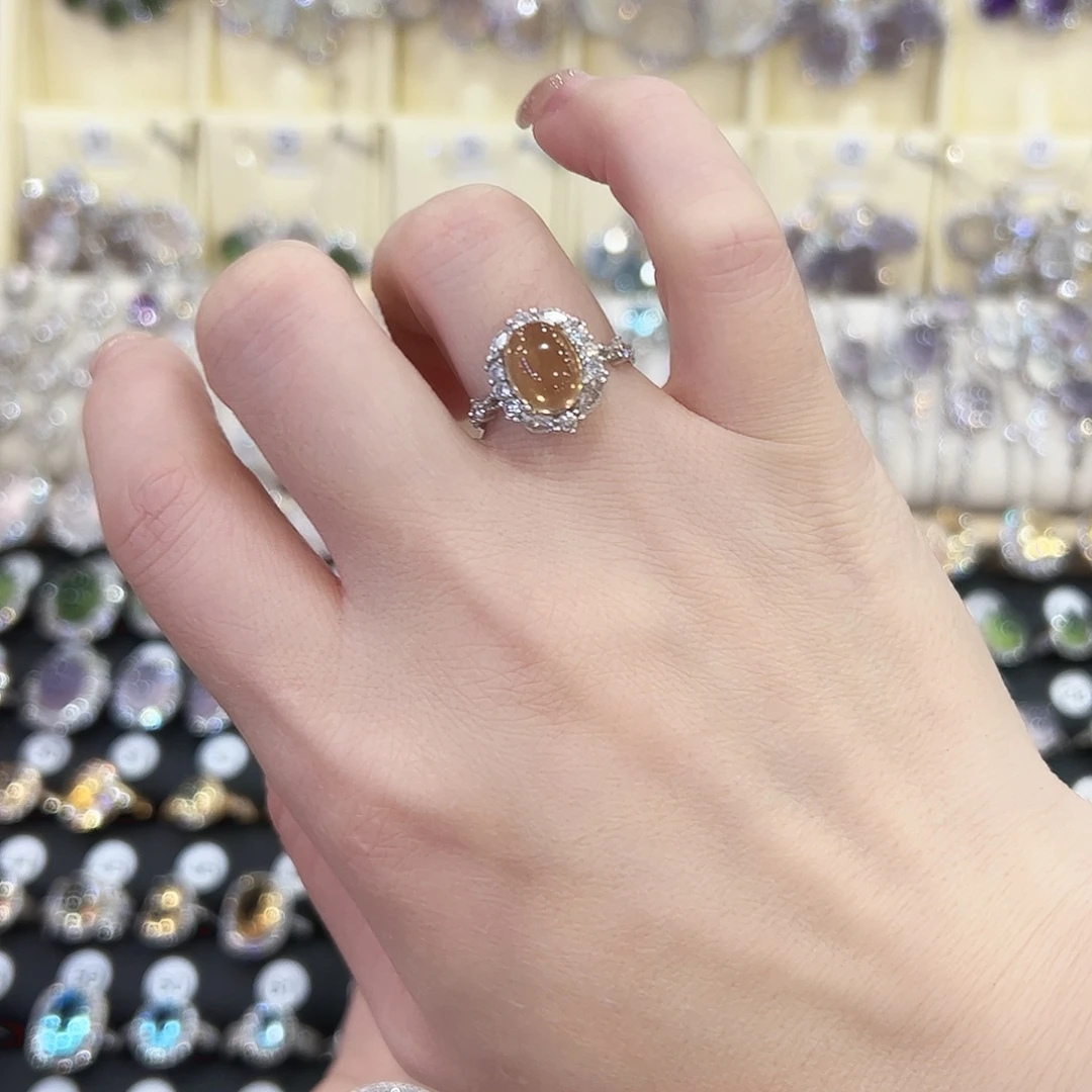 银S925镶嵌戒指黄晶