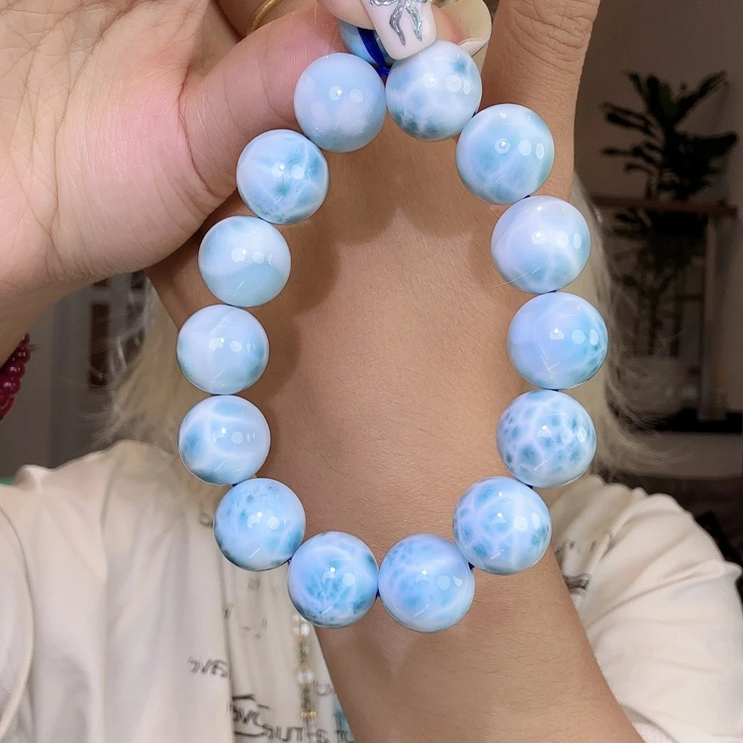 针钠钙石（海纹石）未镶嵌手链黑糖