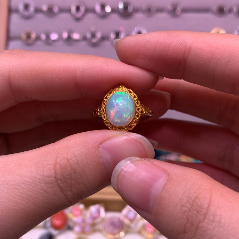 【闪购商品】欧泊戒指款式银S925镶嵌母*王