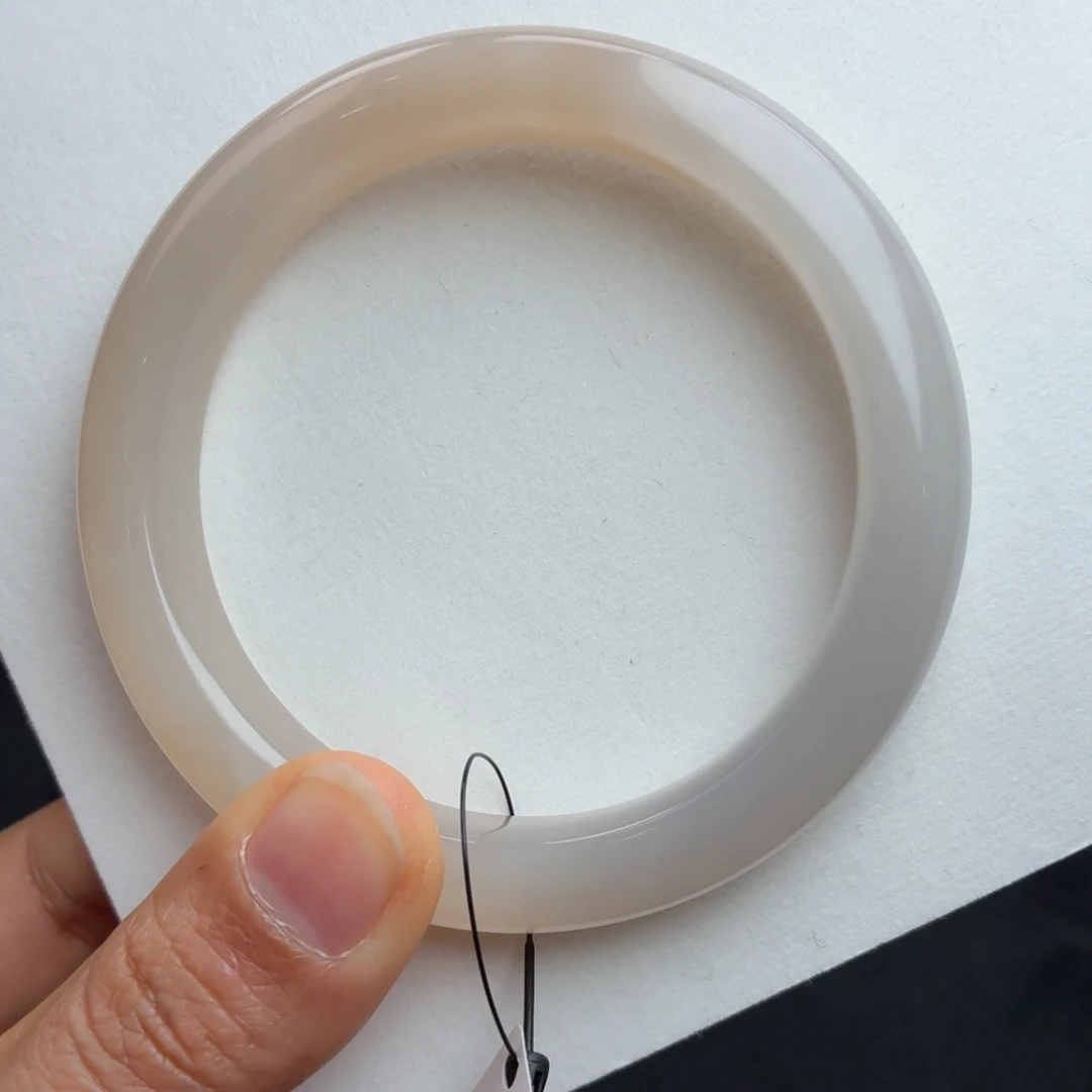 和田玉未镶嵌手镯冰粉紫58圈