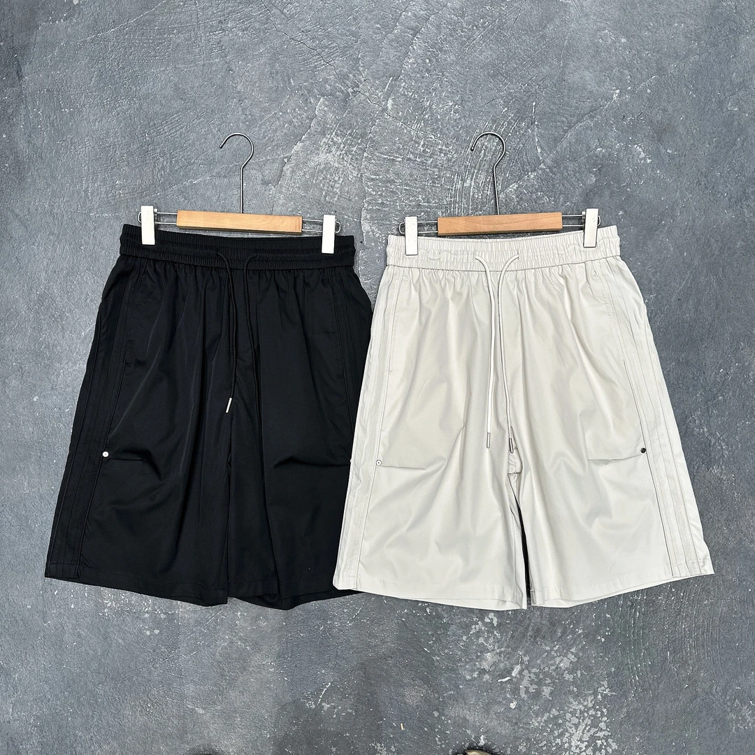 17纯色拼接设计掐褶情侣简约五分裤宽松时尚潮流休闲百搭短裤薄款