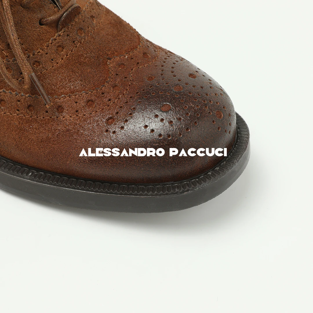 AP洛哥43143XD【黑标/水染磨砂】牛皮系带复古英伦风时尚真皮单鞋