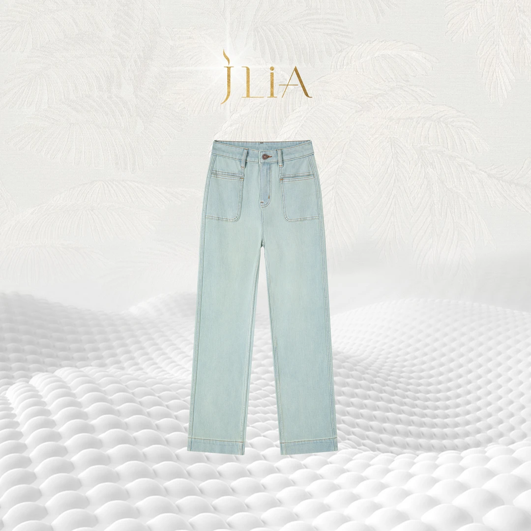 JLIA GOLD-8035四面弹-赛博青柠色-窄版阔腿裤 垂顺有型