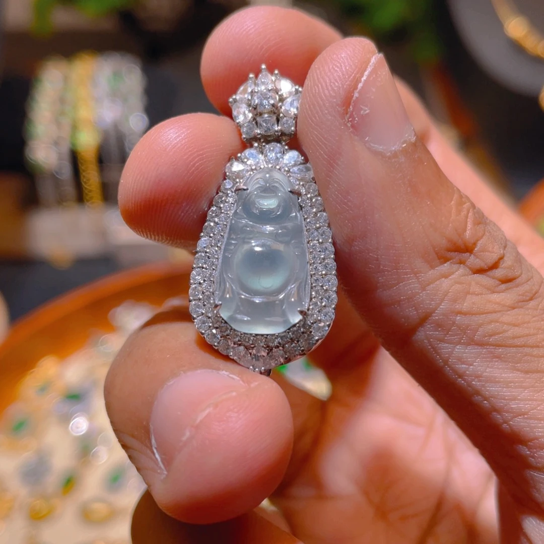 翡翠银S925镶嵌吊坠(不含链)