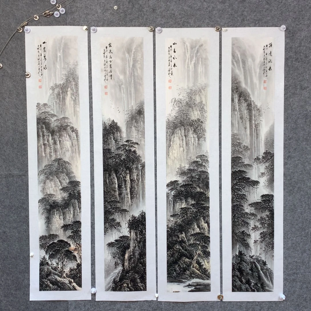 国画一**河山水作品写意