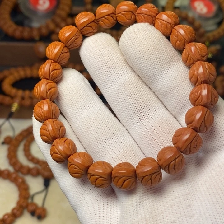 狼***下手串桃核秦岭龙纹桃核