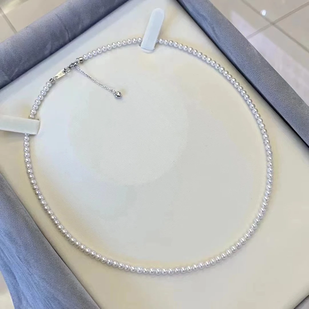 天然淡水极光baby小米珠叠戴锁骨链s925银延长调节扣简约气质颈链