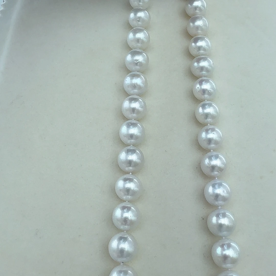 淡水珍珠银S925镶嵌套链12-14mm