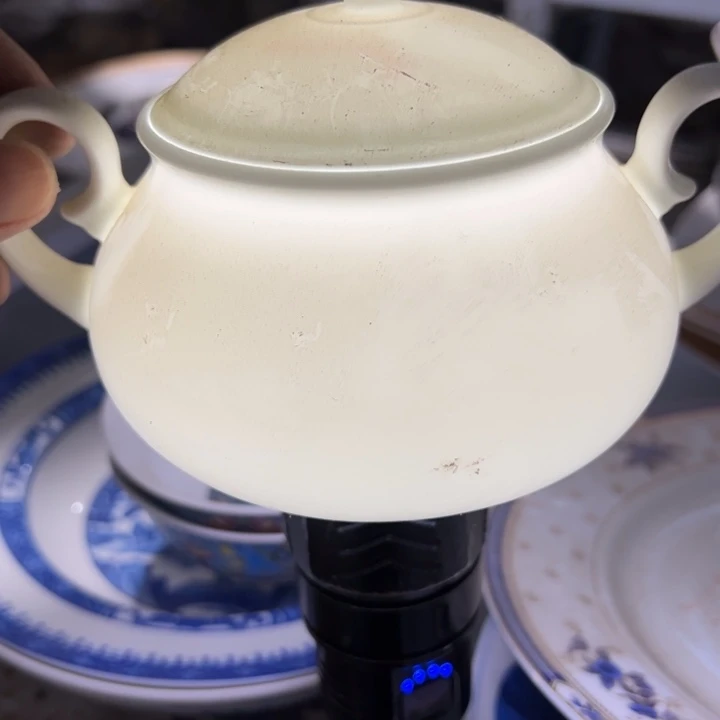 大球泥白胎双耳糖罐