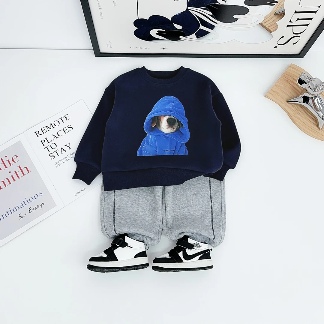 儿童卫衣加绒款长袖2025新款秋冬装男童 FB25344 悠悠童话童装