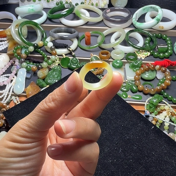 和田玉未镶嵌手链糖戒指卡17漏