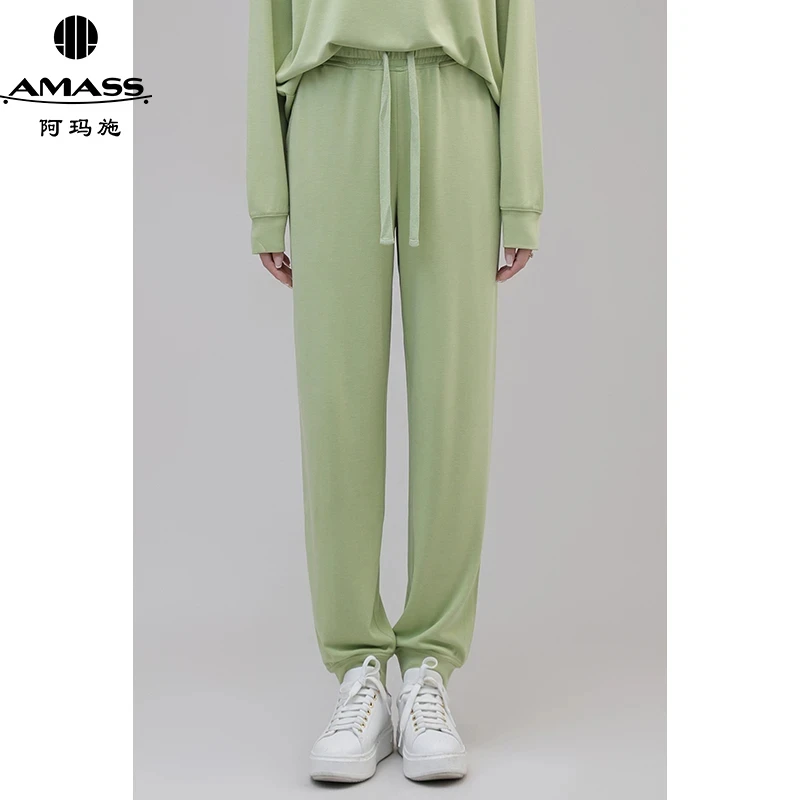 AMASS/阿玛施春秋新款时尚松紧腰休闲舒适居家运动长裤女 5100226