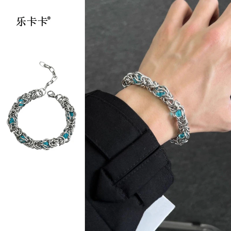 钛钢手链 霸气龙骨手饰不掉色男生高级手链男女嘻哈街头朋克小众
