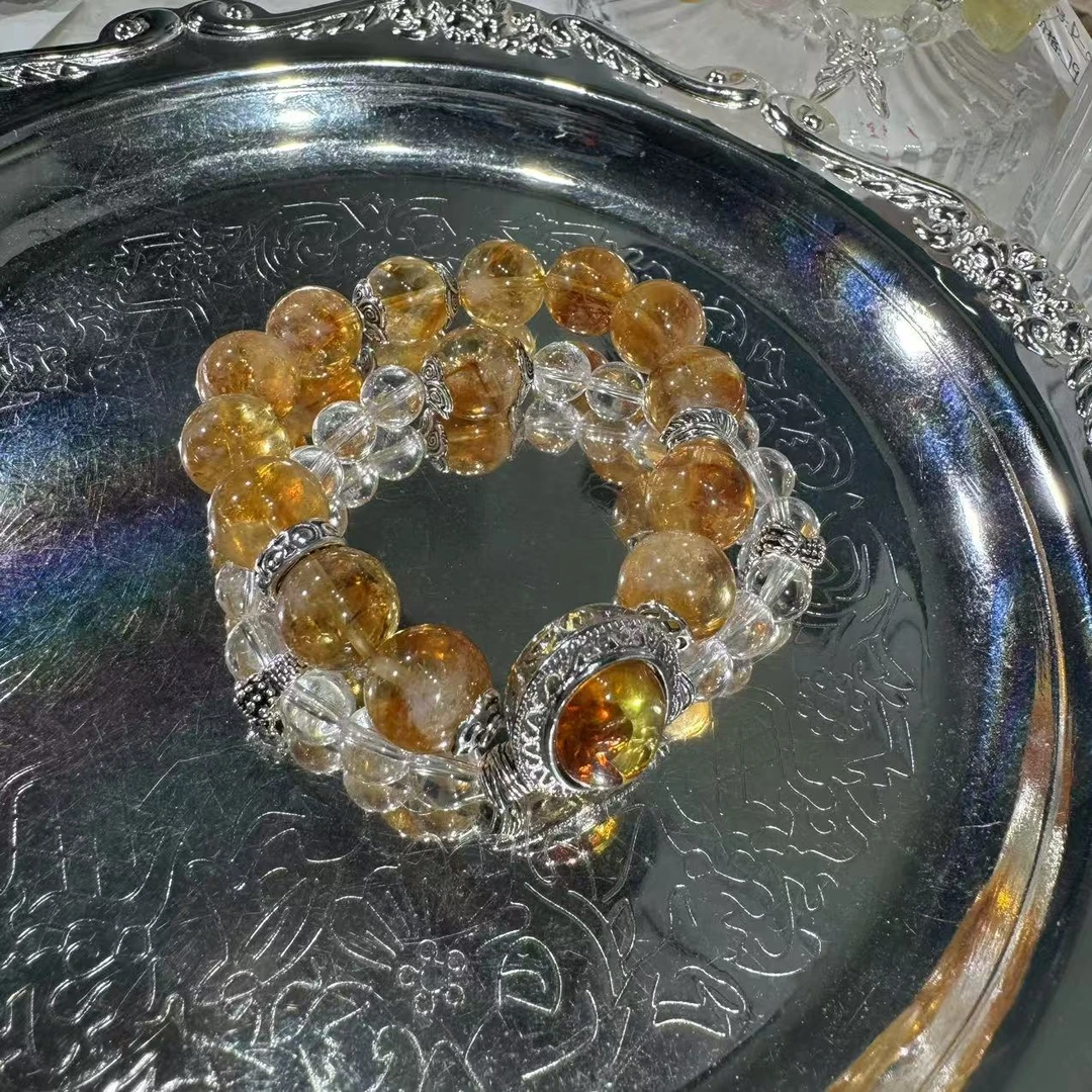 【拾壹水晶】天然黄塔晶-双圈手链多样性发货发其一S-024