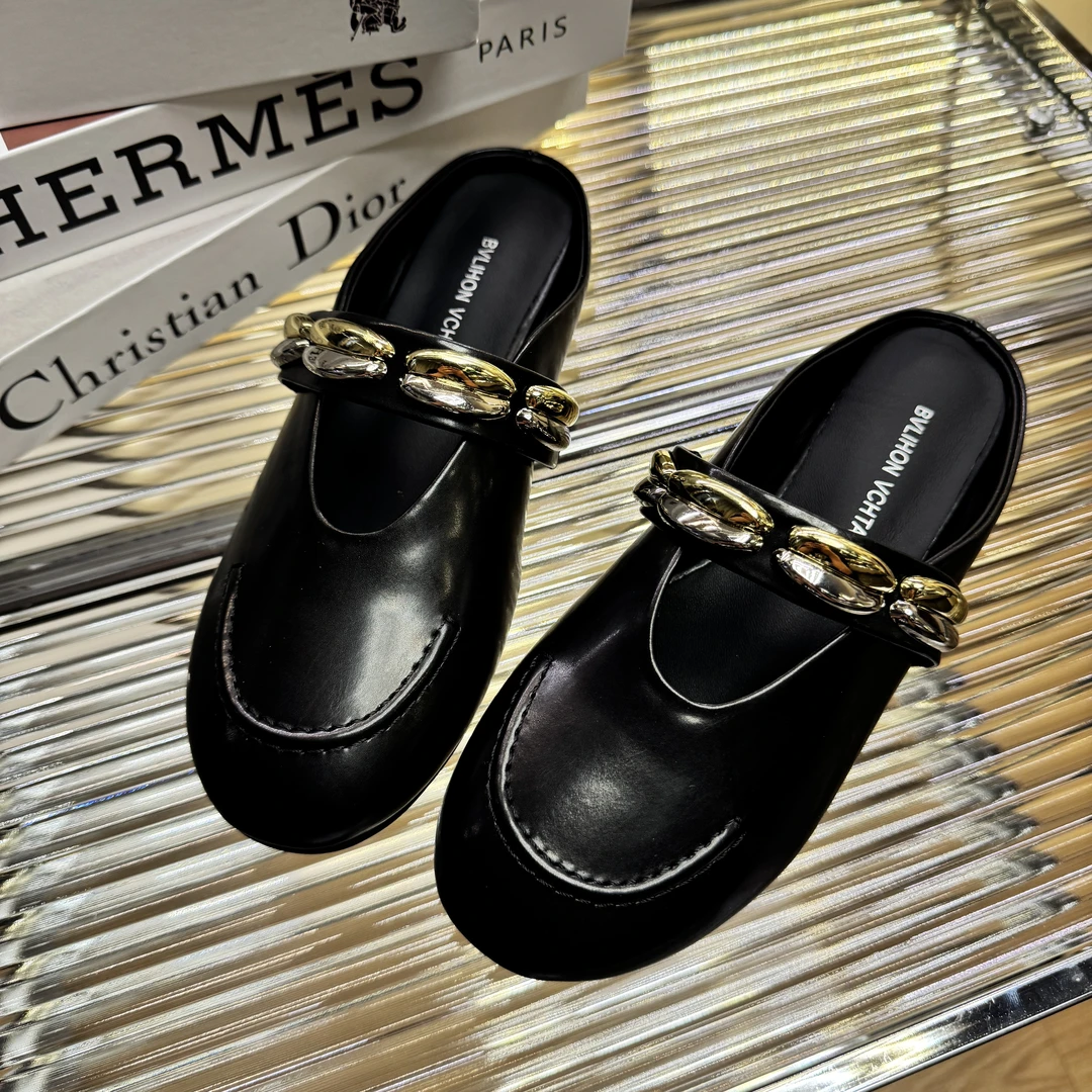 新款2025休闲时尚气质低跟单鞋百搭包头拖