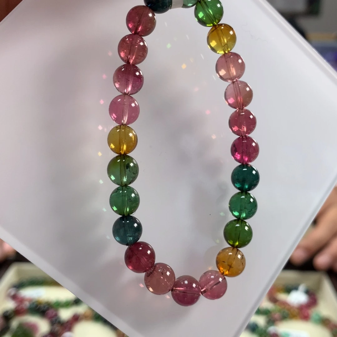 碧玺手链未镶嵌7.8毫米左右