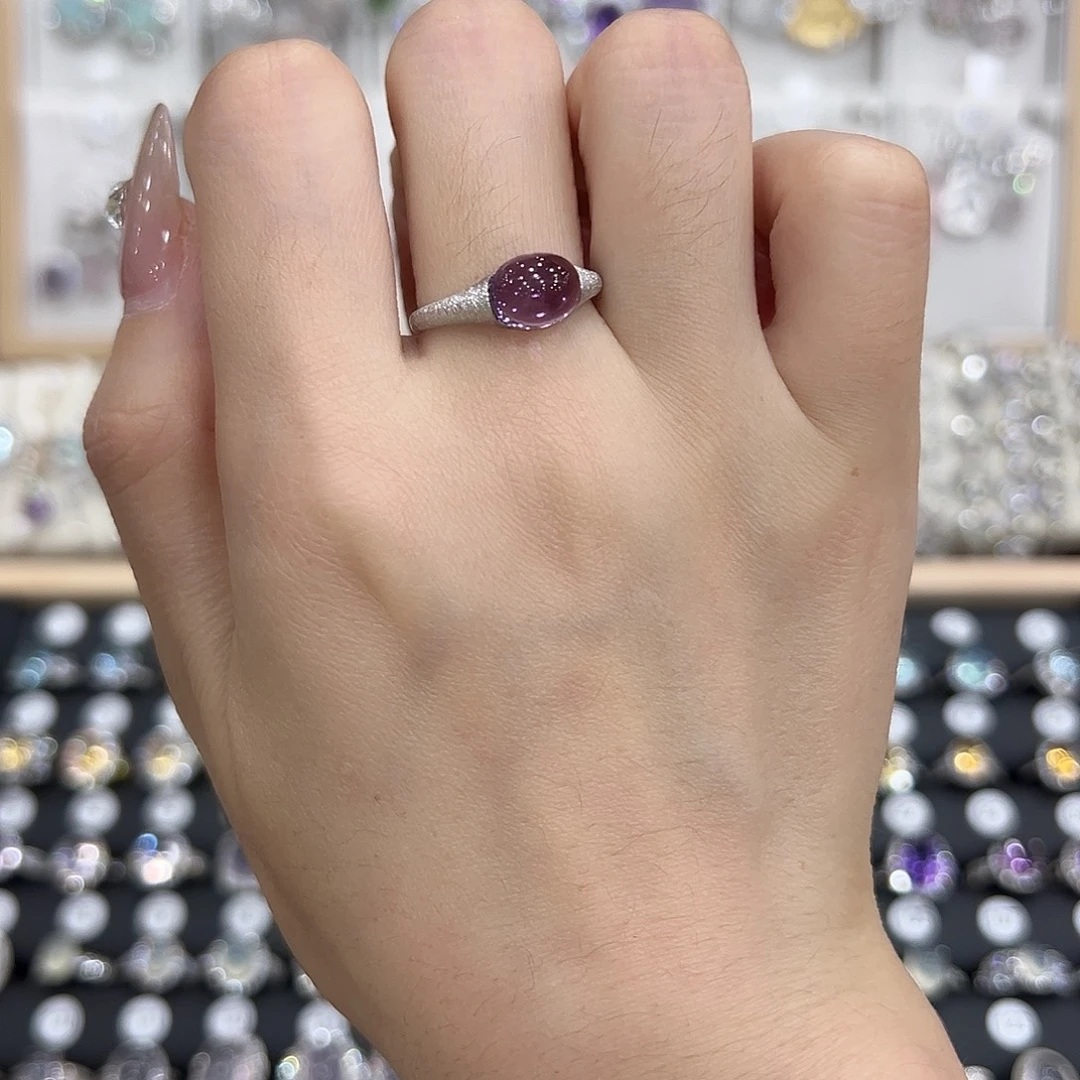 水晶戒指银S925镶嵌