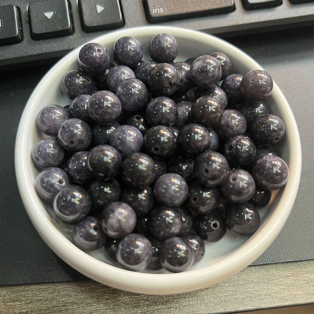 天然珠宝玉石 翡翠乌鸡Y2739 10mm 25颗（赠弹力线