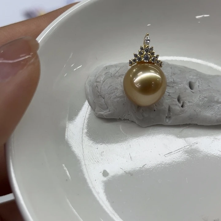 银S925镶嵌吊坠(不含链)海水珍珠11-12mm