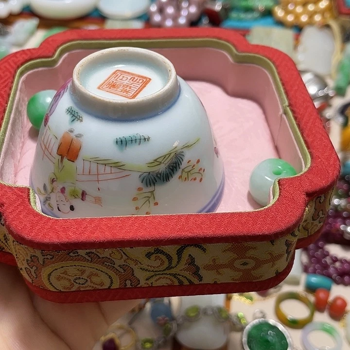 z****n青花手绘小主人杯子