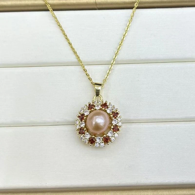 DARA/戴拉【明星会】淡水中国红8-9mm珍珠吊坠