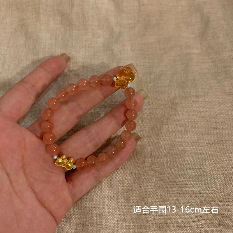 【在逃小熊】小众百搭玛瑙手链设计感时尚个性手饰品