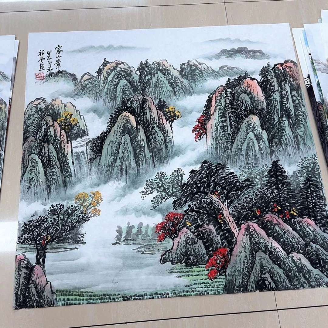 国画国画作品展。国画