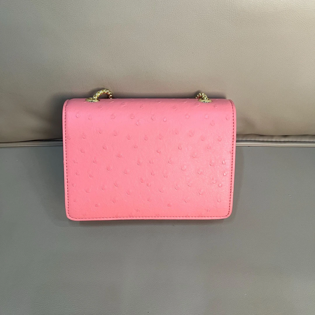 A120 新款真皮时尚通勤休闲百搭经典单肩手提包 粉色