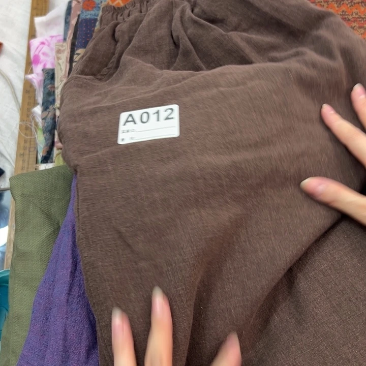 麻012亚麻棉裤均码裤长95咖色