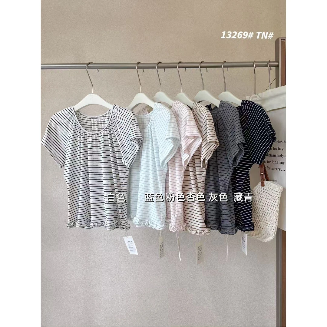 【大仙家】B036 十三行夏款韩式上衣舒适时尚百搭女士夏季
