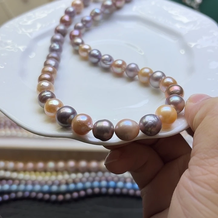 淡水珍珠银S925镶嵌耳饰