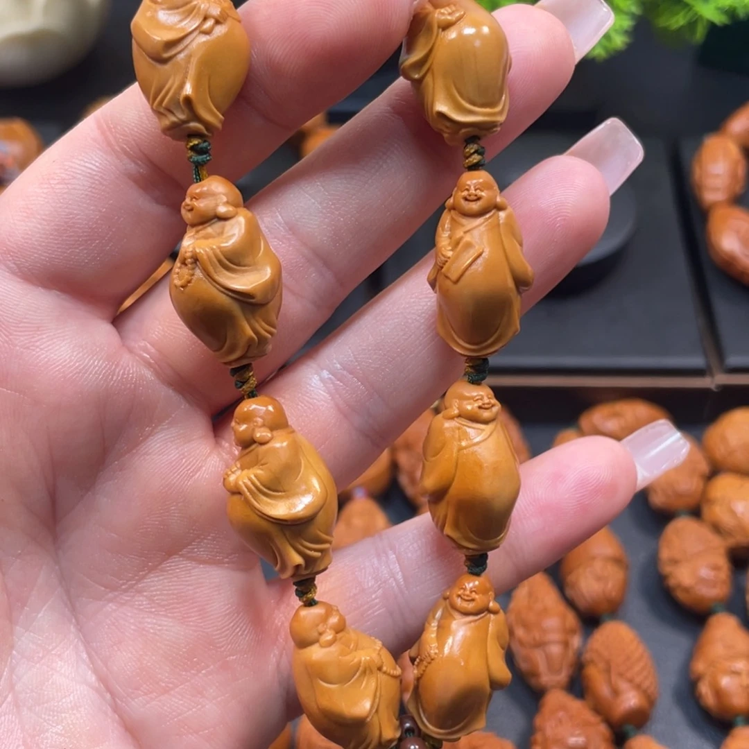 橄榄核手串/手链自在弥勒手工制作工艺