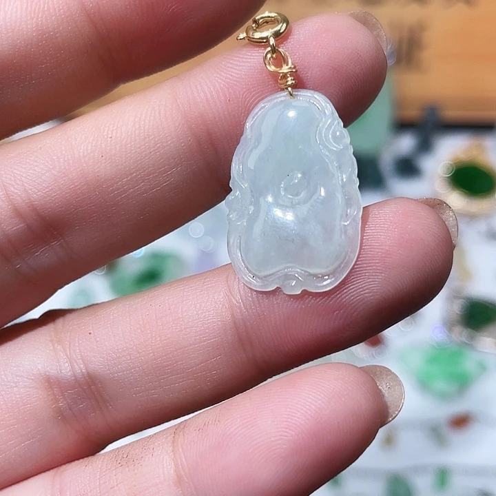 翡翠14K金镶嵌颈饰