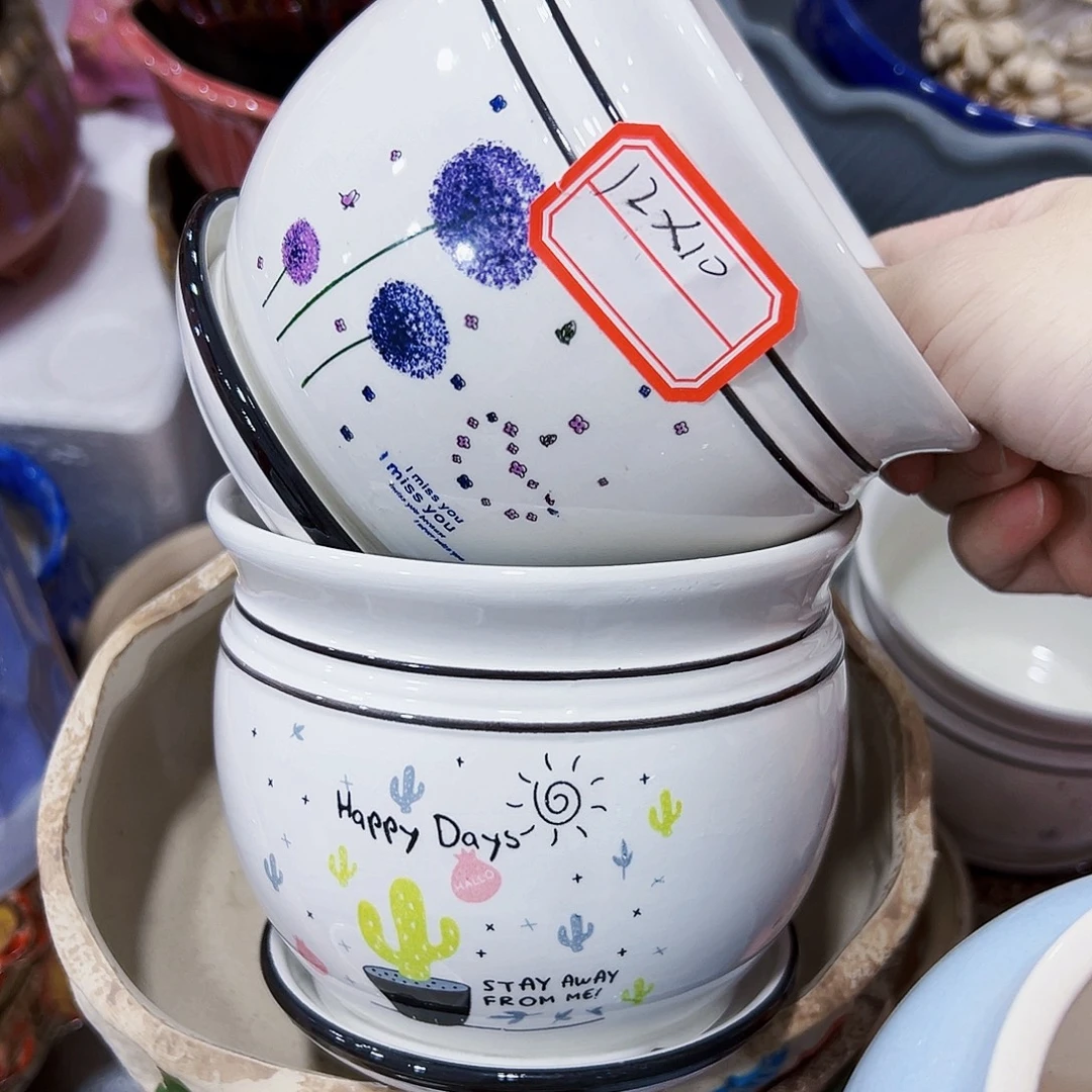 外贸尾单陶瓷花盆凑单10米包邮