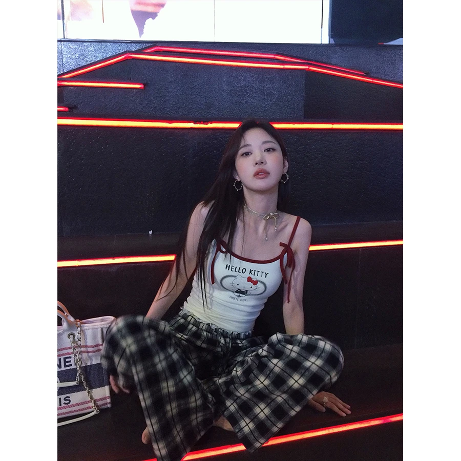 --张贝贝 苏格兰小镇 抽皱蕾丝 早春复古格子裤