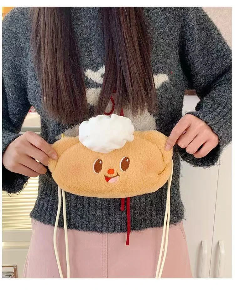 新款厨师小熊斜挎包毛绒玩具单肩手机包黄油熊玩偶包化妆单间包