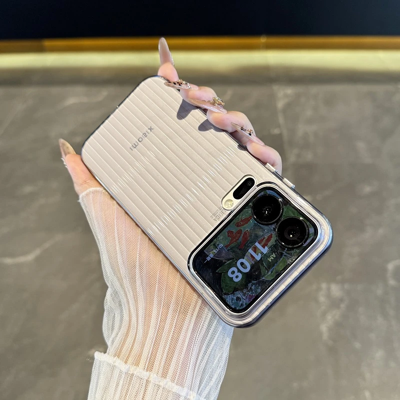 不发黄适用于小米17promax手机壳超薄瓦楞纹小米17透明防摔高级硬